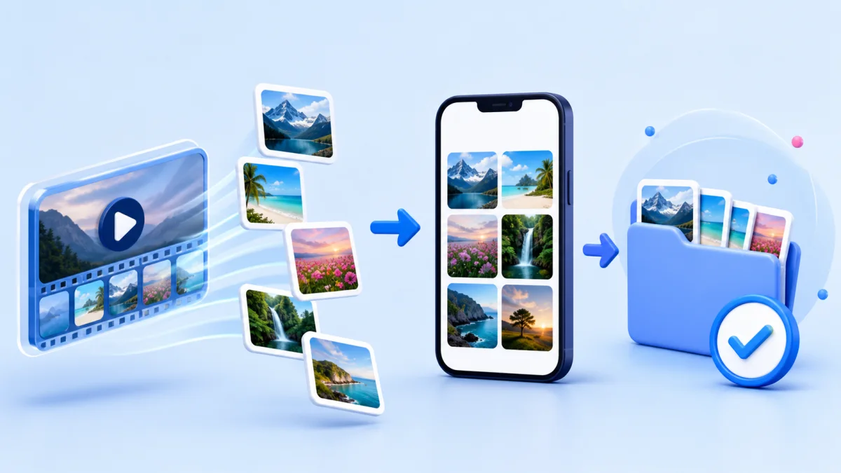 Minh họa lưu từng ảnh slideshow TikTok vào thư viện và thư mục trên điện thoại