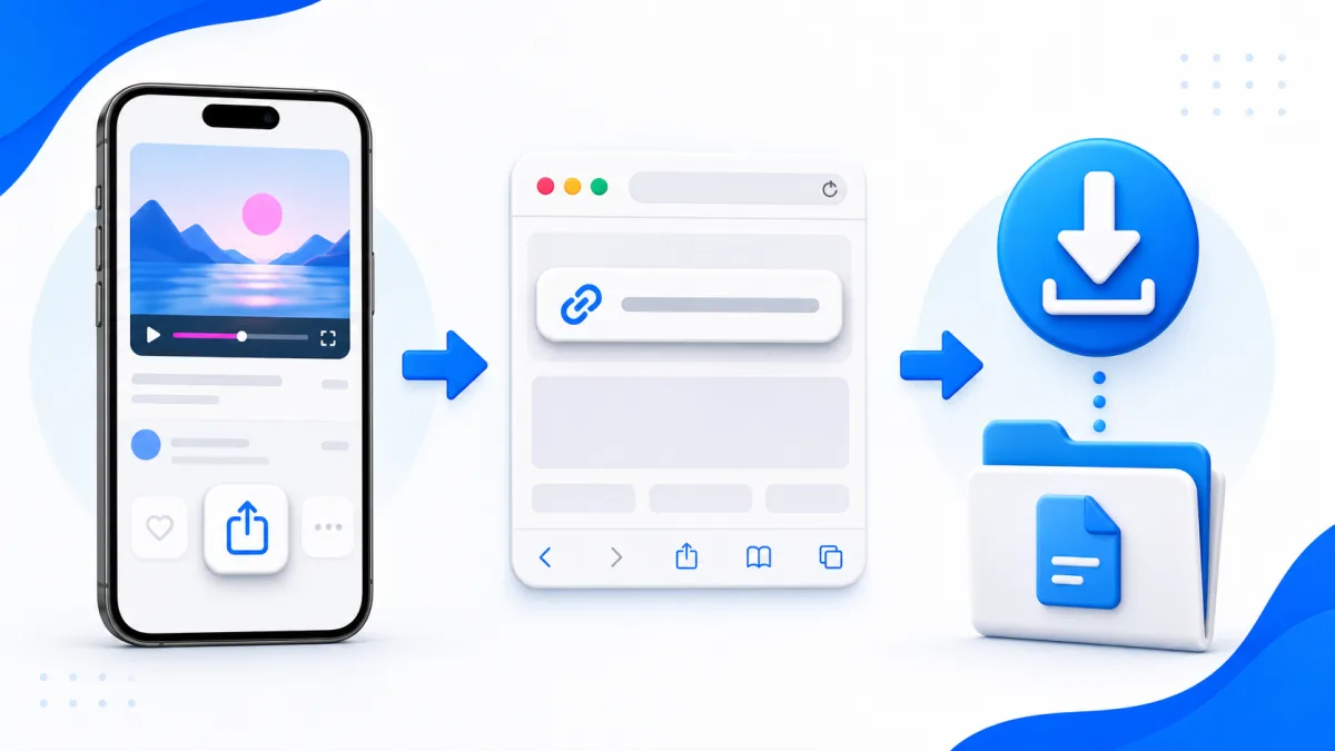 Minh họa sao ch&eacute;p link v&agrave; tải video YouTube tr&ecirc;n iPhone bằng Safari