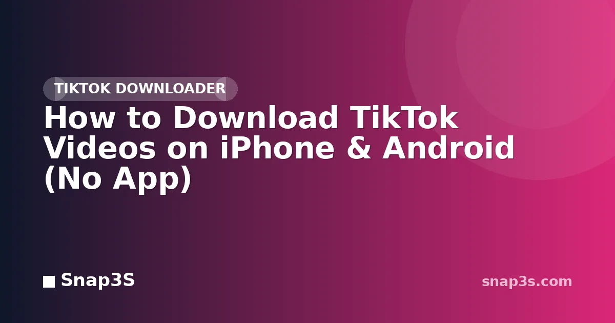 How to Download TikTok Videos on iPhone & Android (No App)